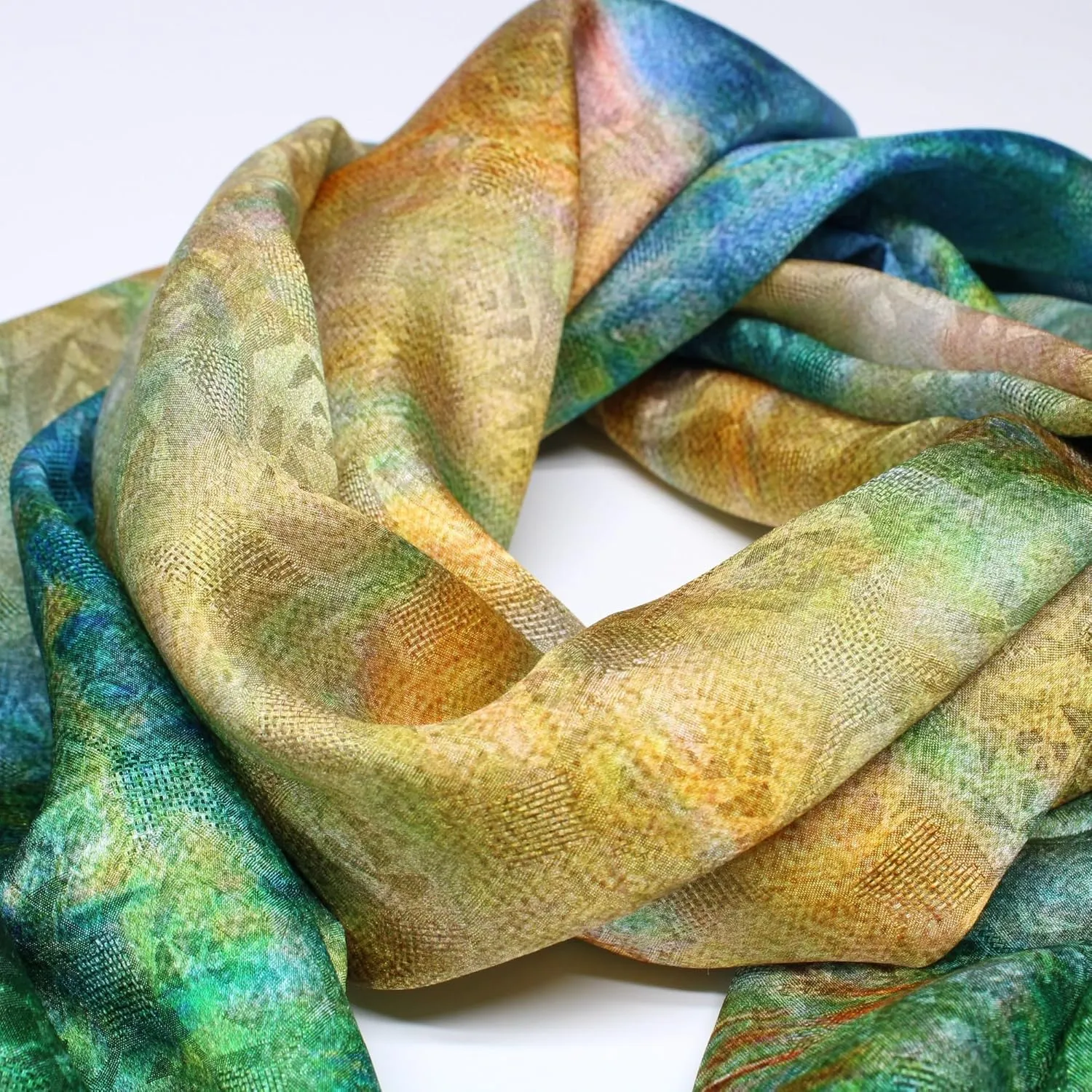 100% Mulberry Silk Scarfs for Women Floral Print Satin Long Scarf for Headscarf Hair Wraps Shawl with Gift Packed