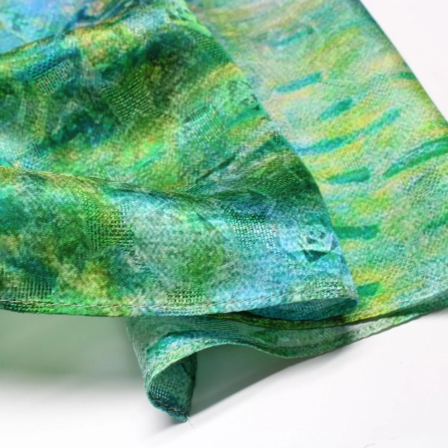 100% Mulberry Silk Scarfs for Women Floral Print Satin Long Scarf for Headscarf Hair Wraps Shawl with Gift Packed