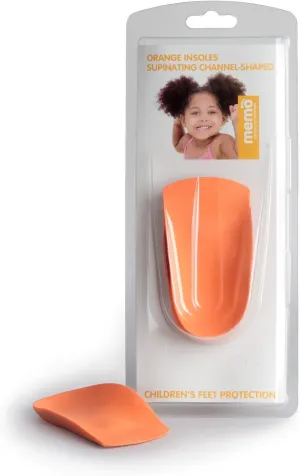 3/4 Length Orange Arch Support Insoles, 25-27 (9 Toddler / 10 Little Kid)