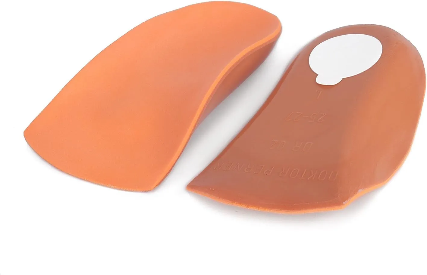 3/4 Length Orange Arch Support Insoles, 25-27 (9 Toddler / 10 Little Kid)