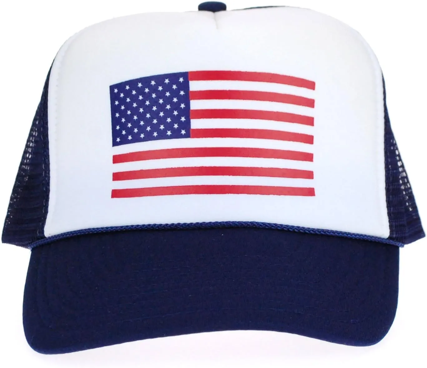 American Flag Patriotic USA Classic 5 Panel Mesh Snap Back Trucker Hat