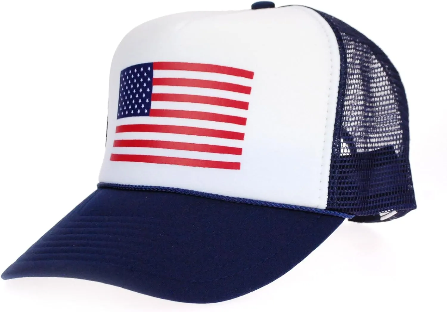 American Flag Patriotic USA Classic 5 Panel Mesh Snap Back Trucker Hat