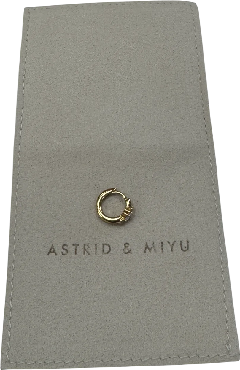 Astrid & Miyu Yellow 18k Gold Plated Silver Triple Crystal Single Hoop Earring