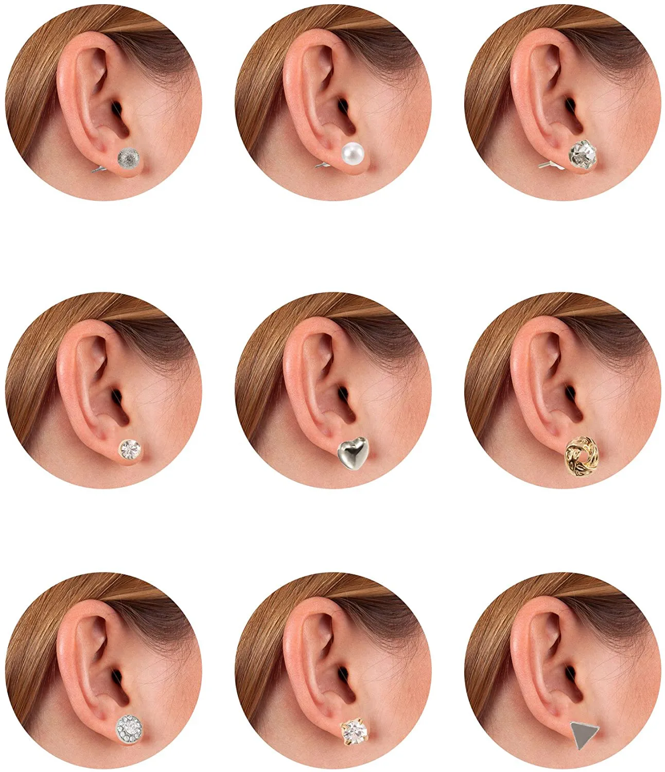 BBTO 24 Pairs Stud Earrings Crystal Pearl Earring Set Ear Stud Jewelry for Girls Women Men, Silver and Gold