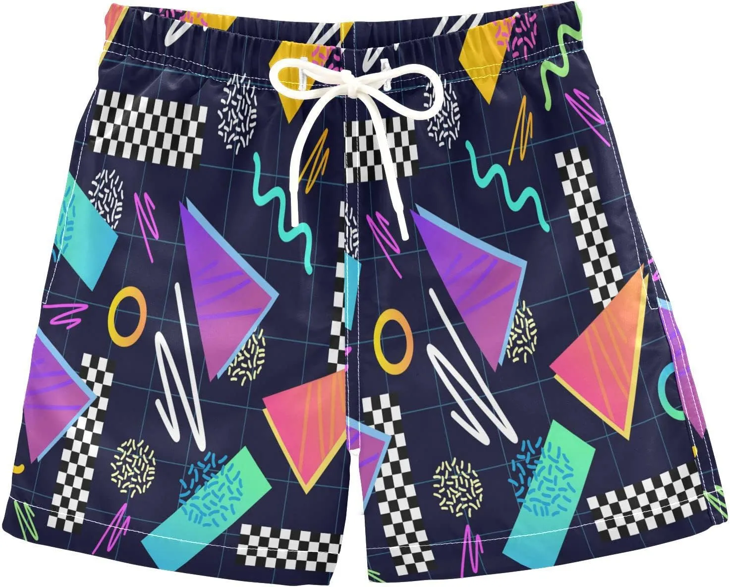 Boccsty Blue Ice Cream Drip Boys Swim Trunks Baby Kids Swimwear Summer Toddler Beach Board Shorts 2T-XL