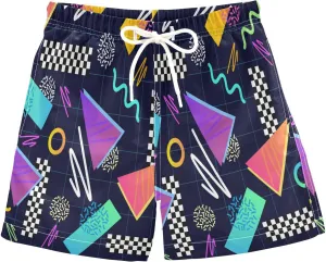 Boccsty Blue Ice Cream Drip Boys Swim Trunks Baby Kids Swimwear Summer Toddler Beach Board Shorts 2T-XL