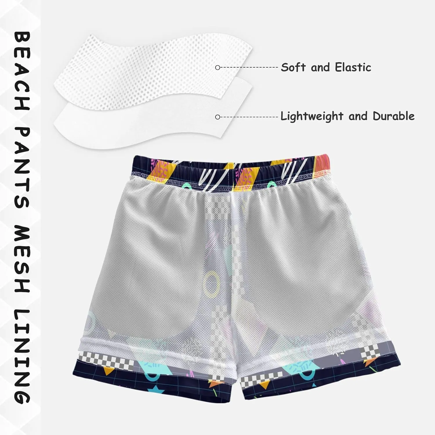 Boccsty Blue Ice Cream Drip Boys Swim Trunks Baby Kids Swimwear Summer Toddler Beach Board Shorts 2T-XL