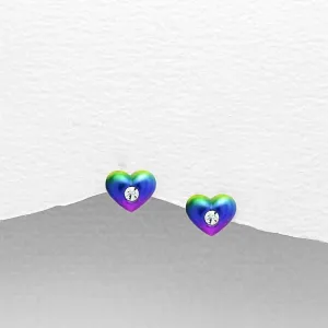 Children's Sterling Silver Colourful Heart Earrings