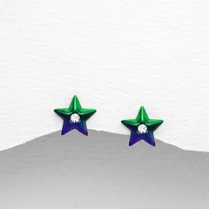 Children's Sterling Silver Colourful Star Earrings