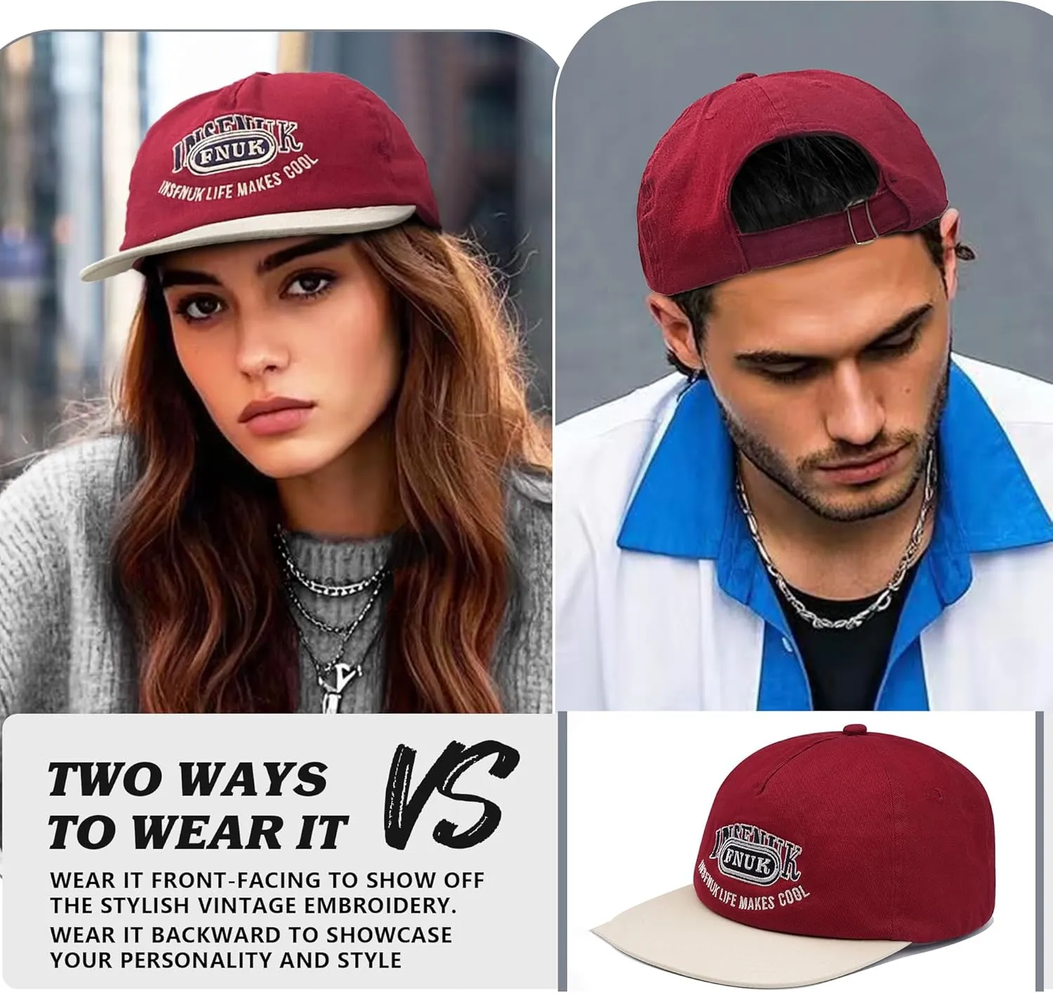 Croogo Fashion Snapback Trucker Hat Flat Brim Baseball Caps Urban Street Skateboard Hats Hip Hop Dancing Hat Vintage 90s Hats