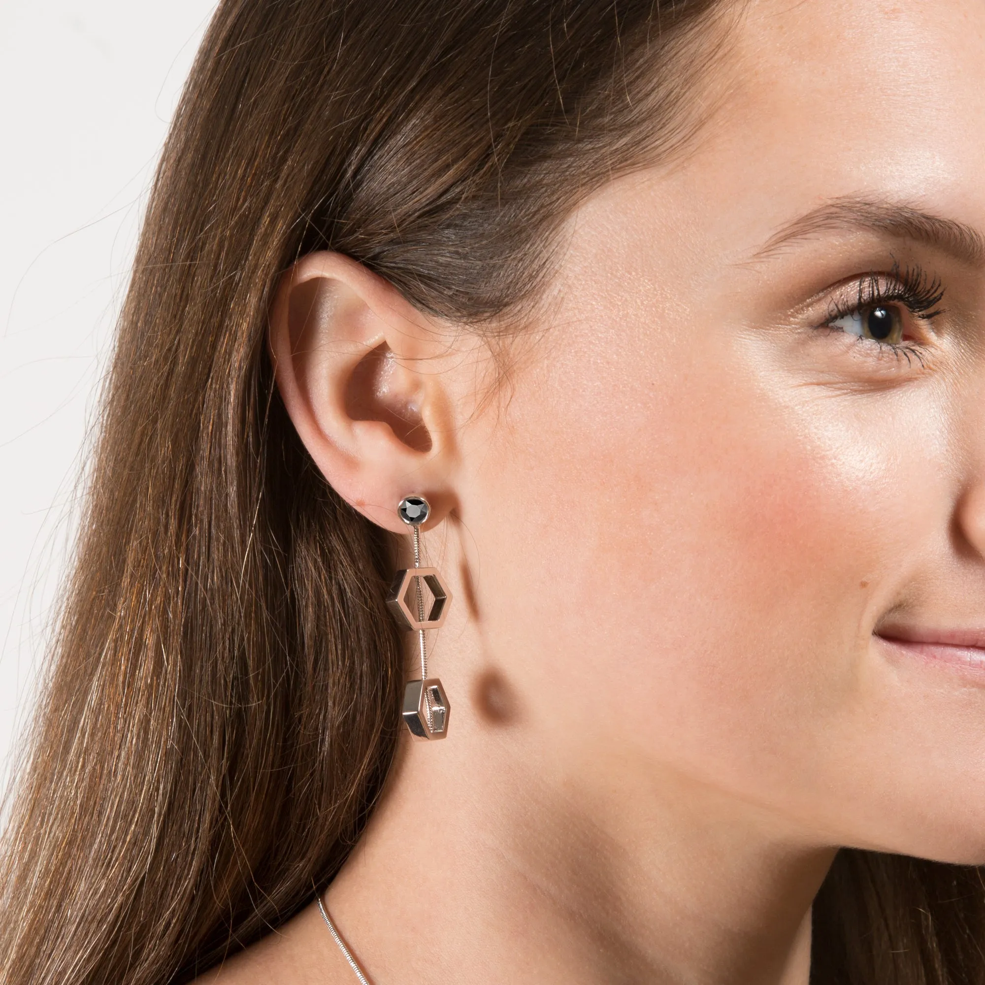 Crystal Hexagon - 1.5" Austrian Crystal Dangle Earrings