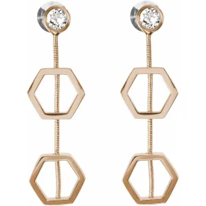 Crystal Hexagon - 1.5" Austrian Crystal Dangle Earrings