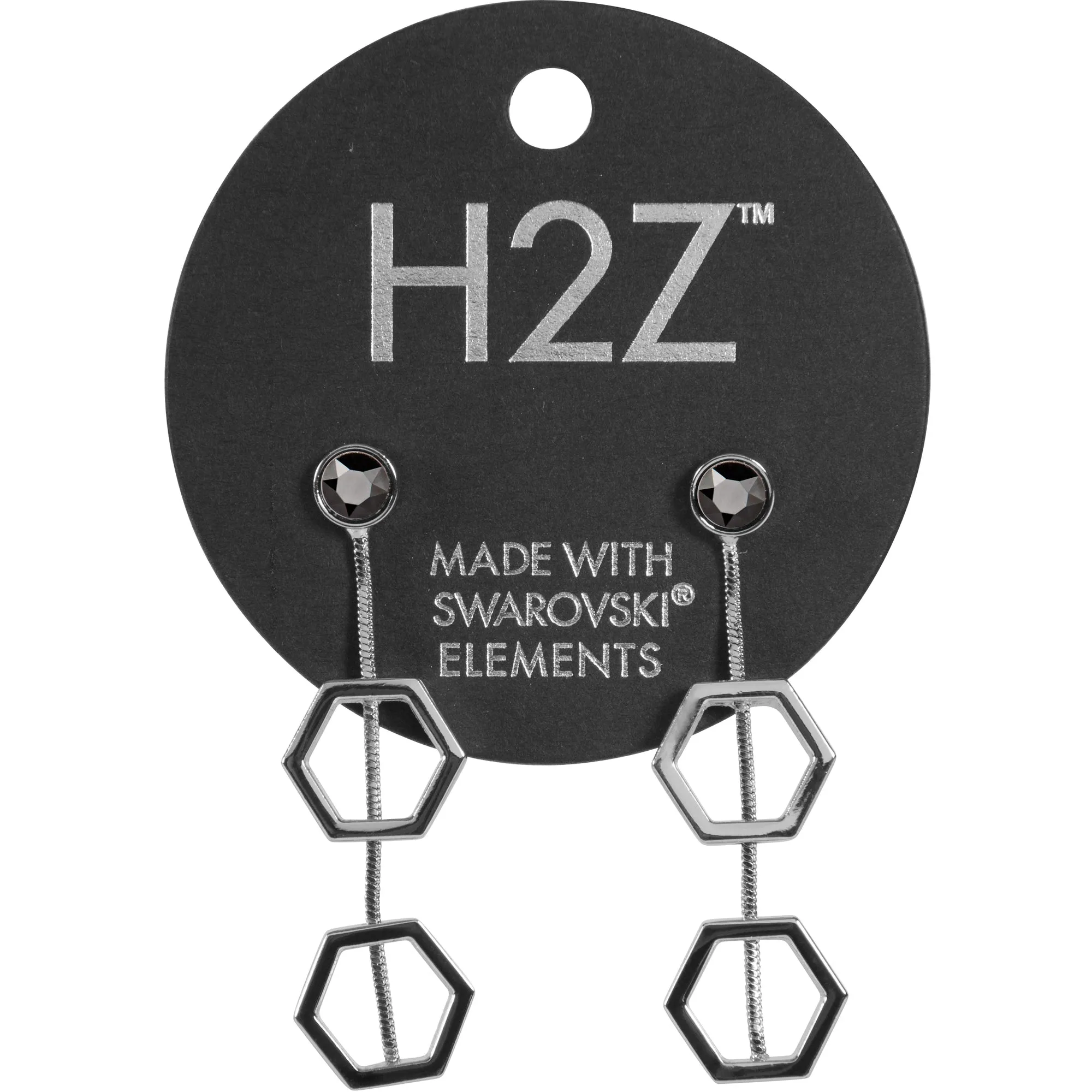 Crystal Hexagon - 1.5" Austrian Crystal Dangle Earrings