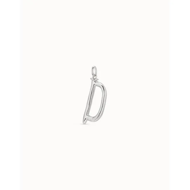 D Silver Metal Charm