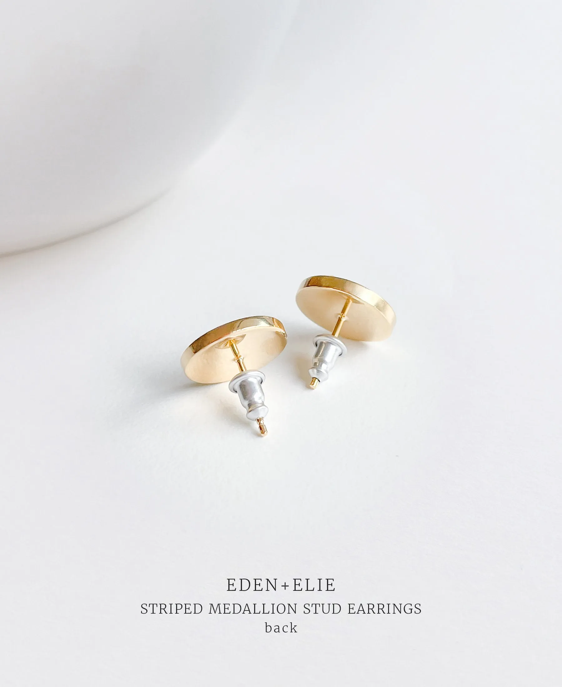 EDEN   ELIE Striped Medallion stud earrings - Oriole