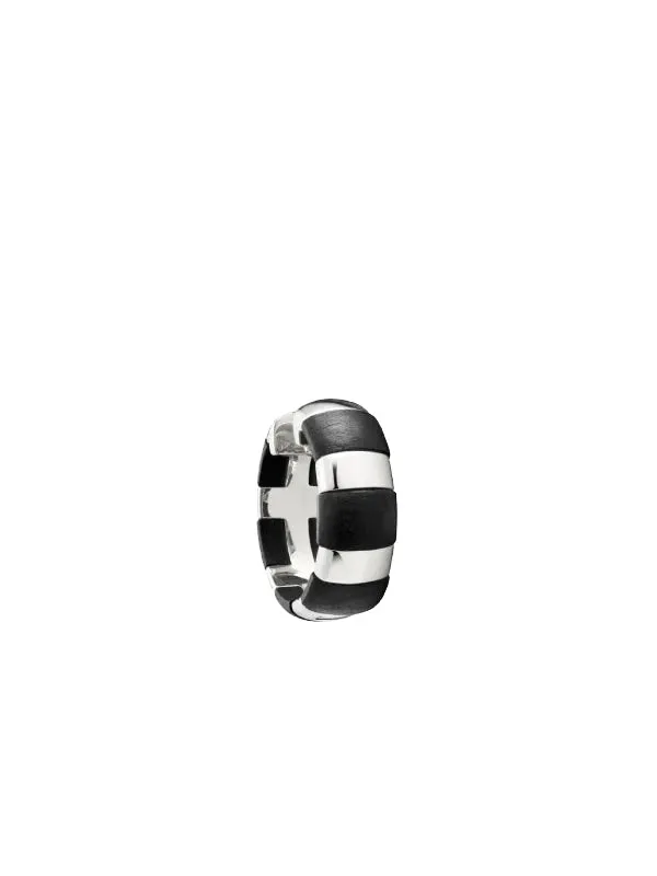Elsa Striped Hoop Earring - Silver