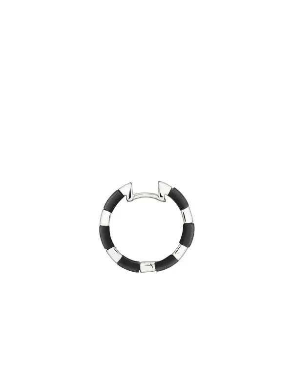 Elsa Striped Hoop Earring - Silver
