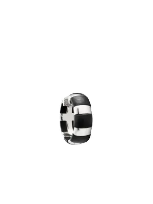 Elsa Striped Hoop Earring - Silver