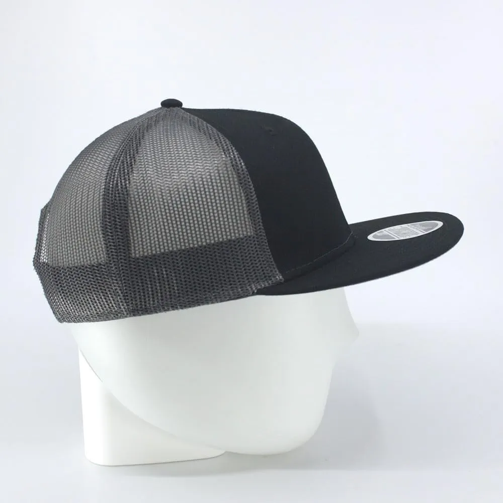 Embroidered Vintage Cars Cotton Flat Brim Mesh Snapback Trucker Baseball Cap