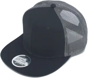 Embroidered Vintage Cars Cotton Flat Brim Mesh Snapback Trucker Baseball Cap