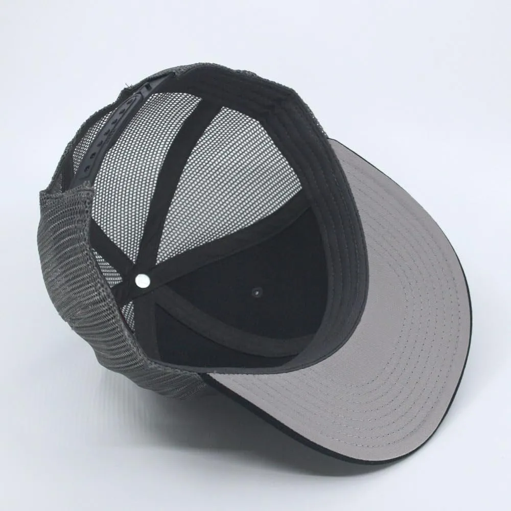 Embroidered Vintage Cars Cotton Flat Brim Mesh Snapback Trucker Baseball Cap