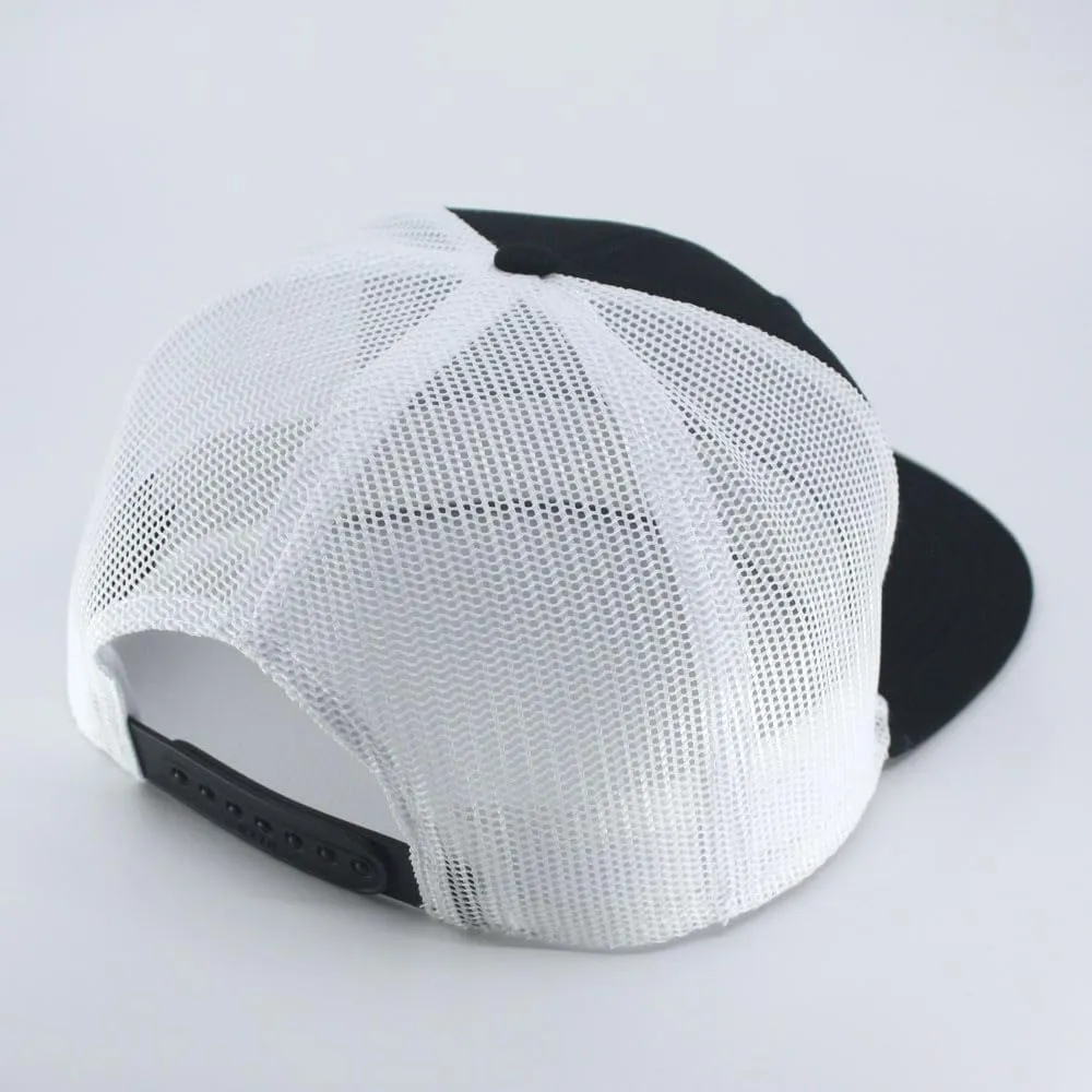 Embroidered Vintage Cars Cotton Flat Brim Mesh Snapback Trucker Baseball Cap
