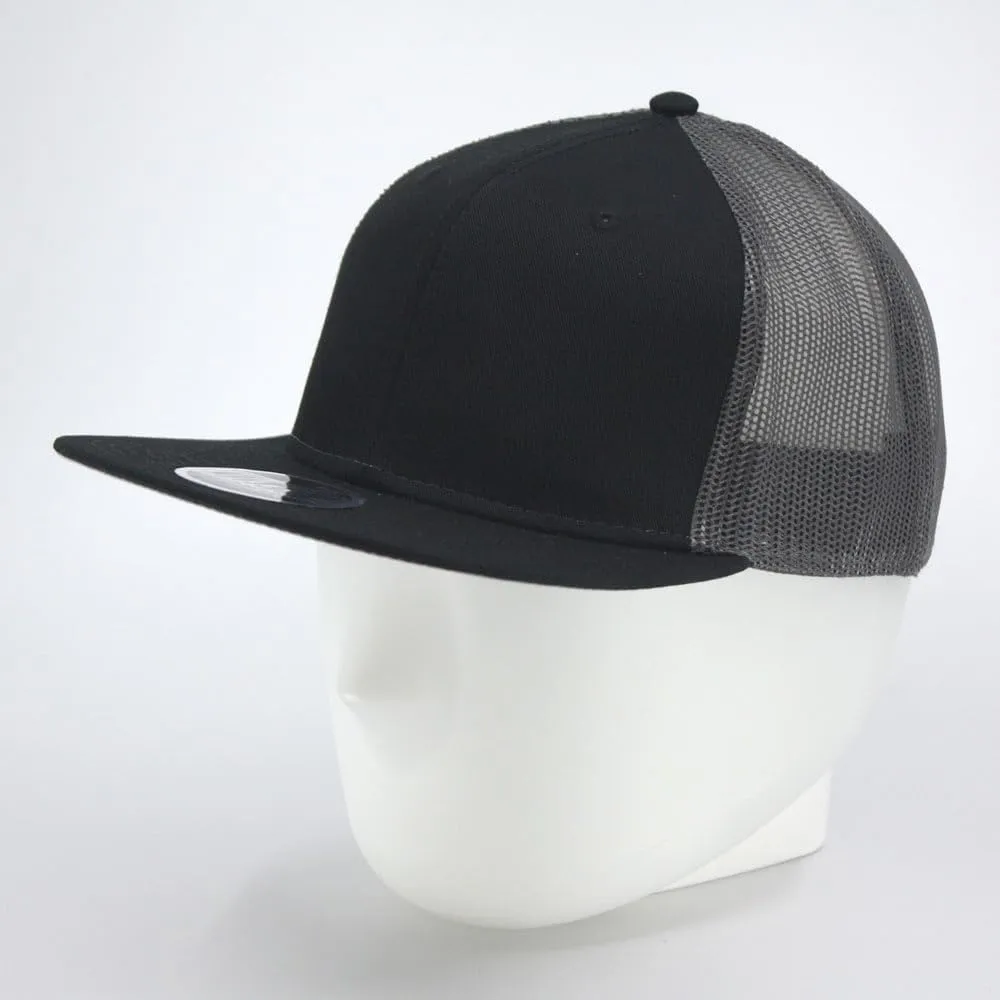 Embroidered Vintage Cars Cotton Flat Brim Mesh Snapback Trucker Baseball Cap