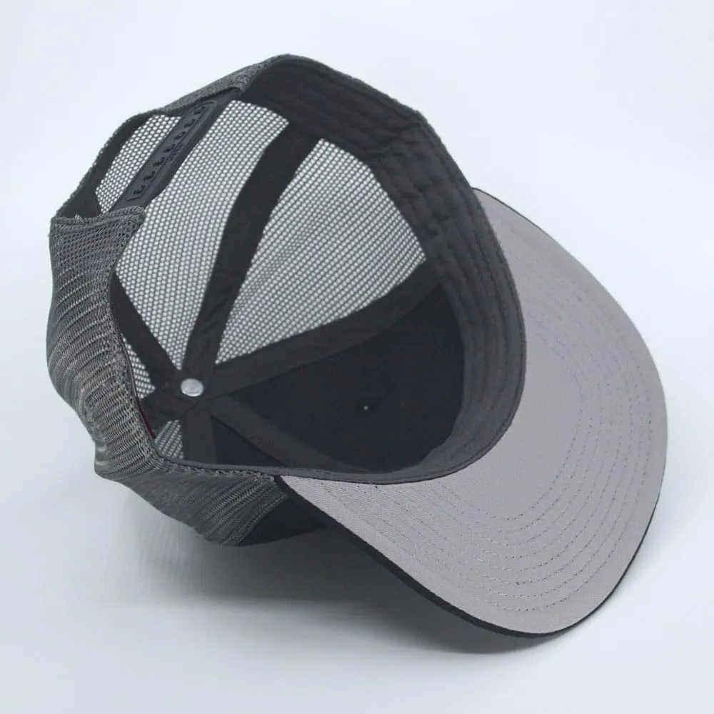 Embroidered Vintage Cars Cotton Flat Brim Mesh Snapback Trucker Baseball Cap