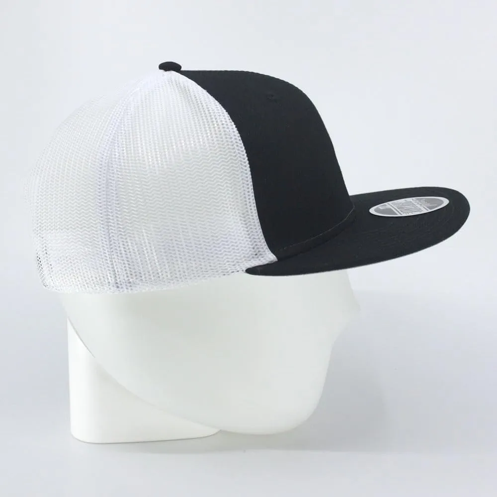 Embroidered Vintage Cars Cotton Flat Brim Mesh Snapback Trucker Baseball Cap