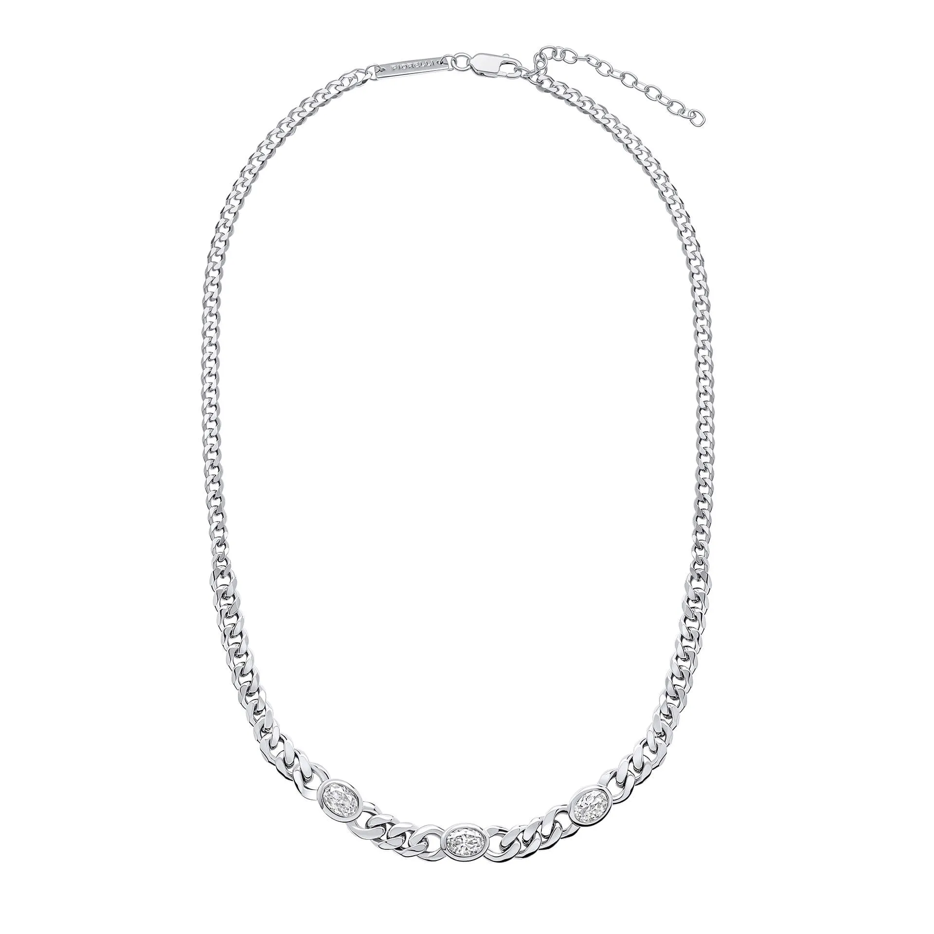 Fiorelli Sterling Silver White Cubic Zirconia Necklace N4618C