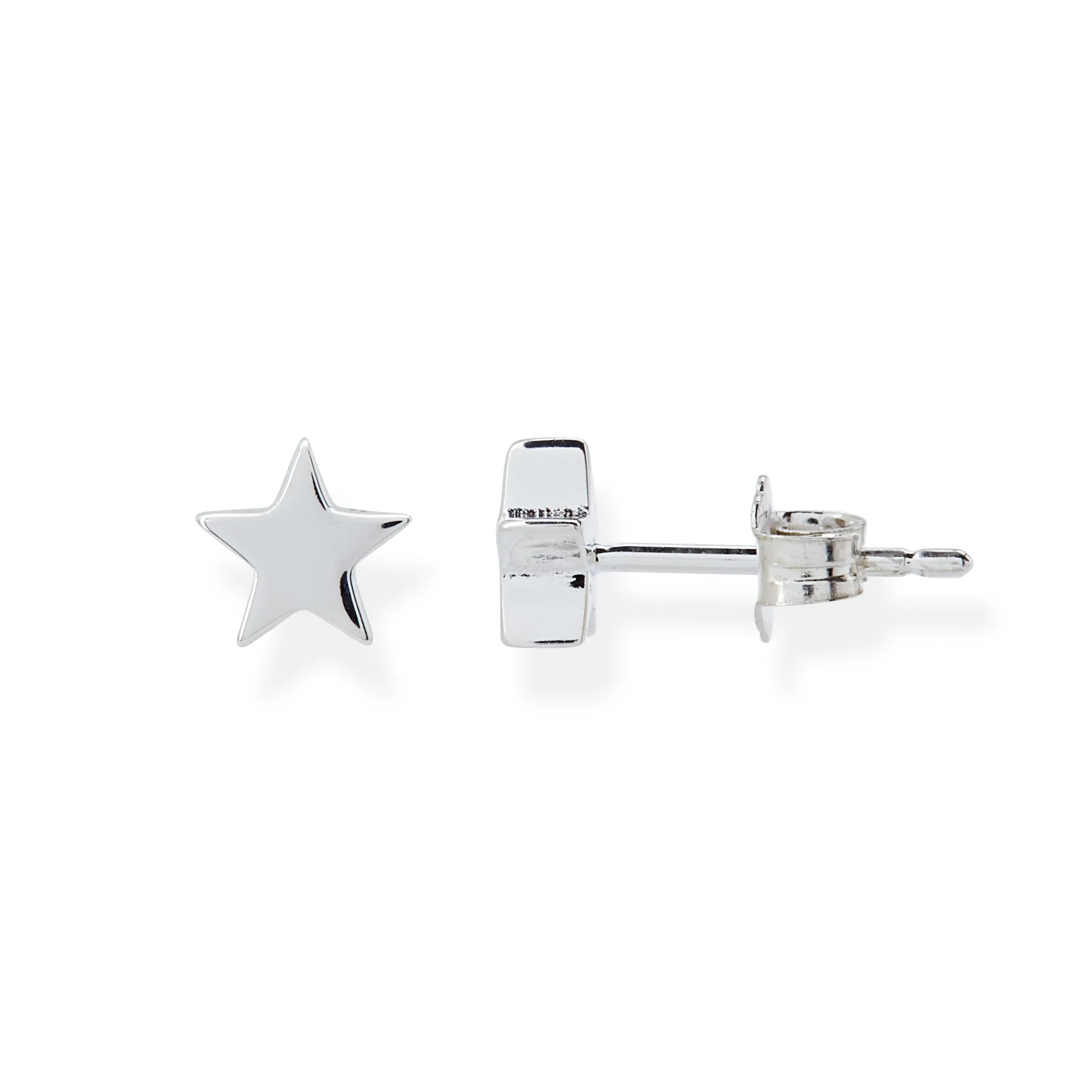 Floating Star Earrings - Sterling Silver