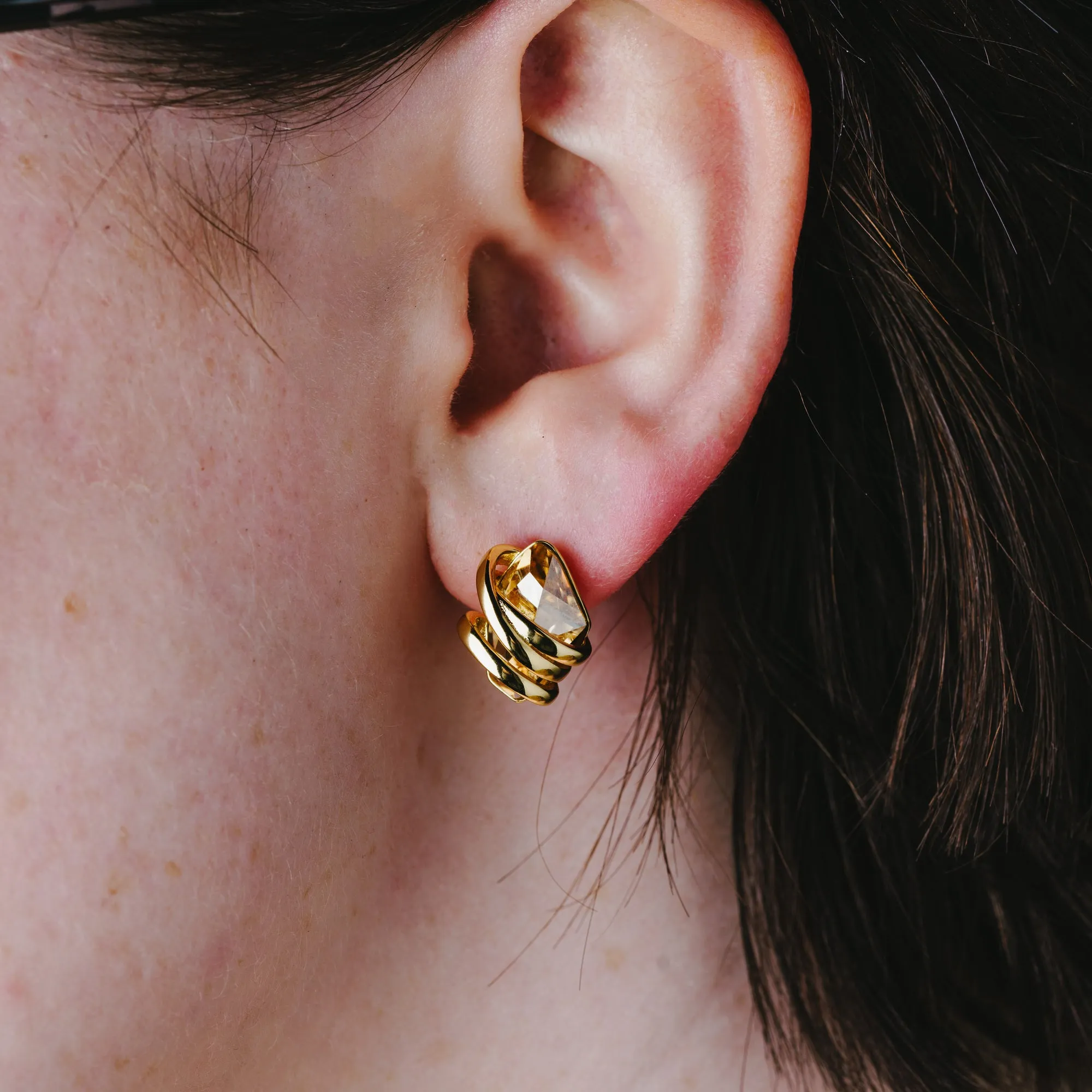 Galactic Rhodium Austrian Element Stud Earrings