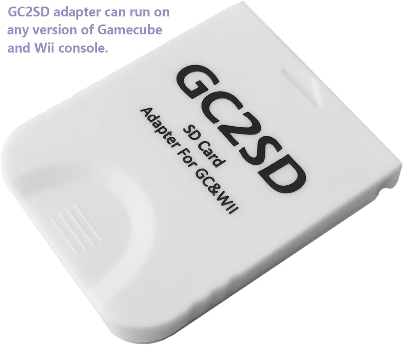 GC2SD Storage Save Gamecube Memory Card Adapter Micro SD Card Adapter TF Card Reader Plug and Play Portable Professional Game Console Micro Storage Card Adapter for Wii and Gamecube/GC (White)
