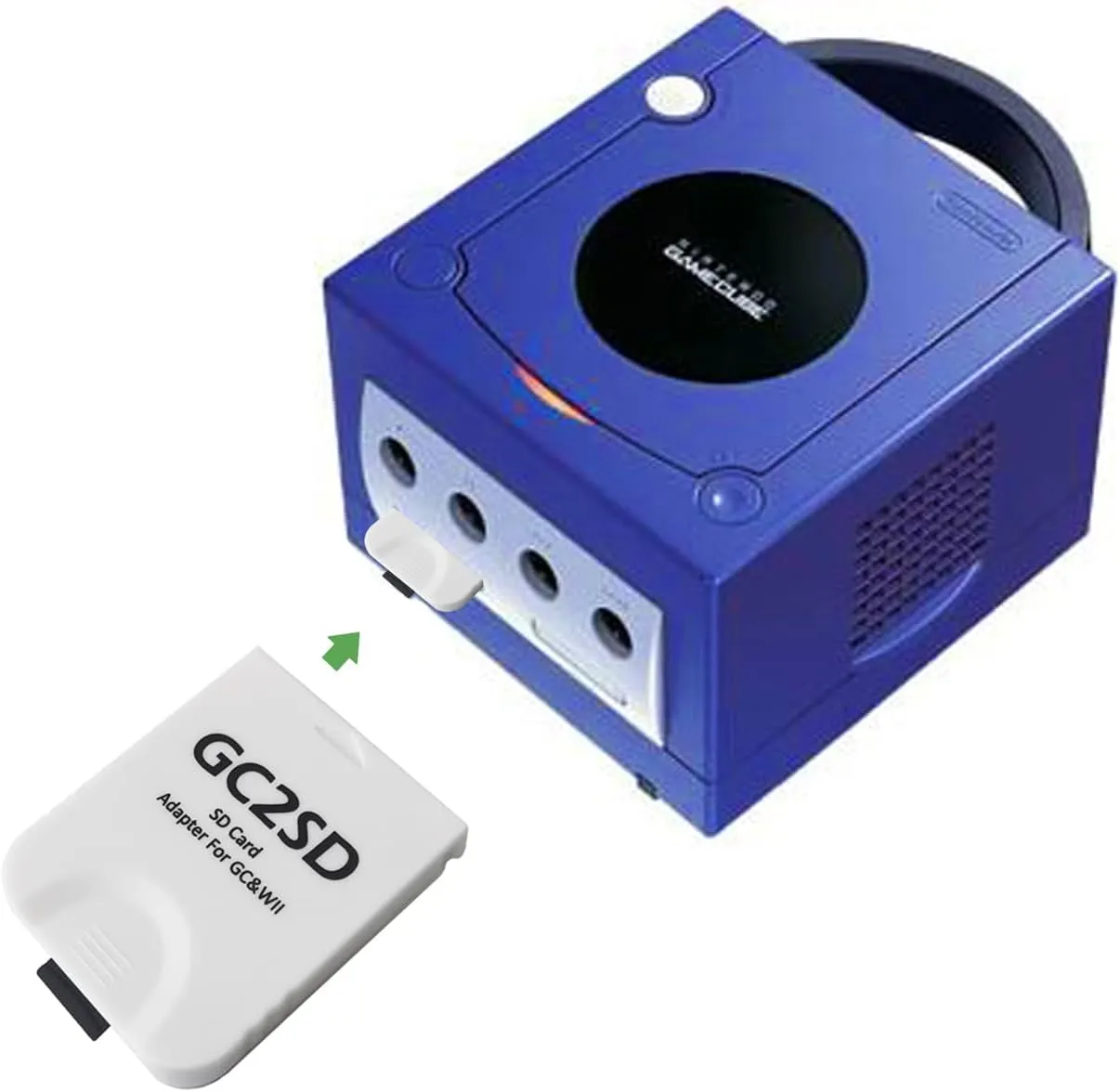 GC2SD Storage Save Gamecube Memory Card Adapter Micro SD Card Adapter TF Card Reader Plug and Play Portable Professional Game Console Micro Storage Card Adapter for Wii and Gamecube/GC (White)