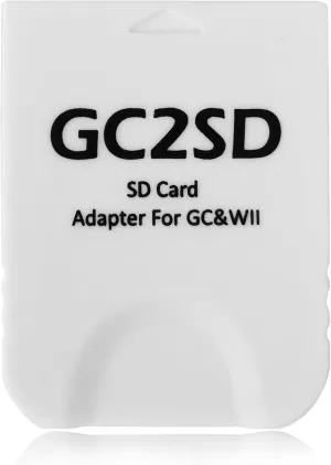 GC2SD Storage Save Gamecube Memory Card Adapter Micro SD Card Adapter TF Card Reader Plug and Play Portable Professional Game Console Micro Storage Card Adapter for Wii and Gamecube/GC (White)