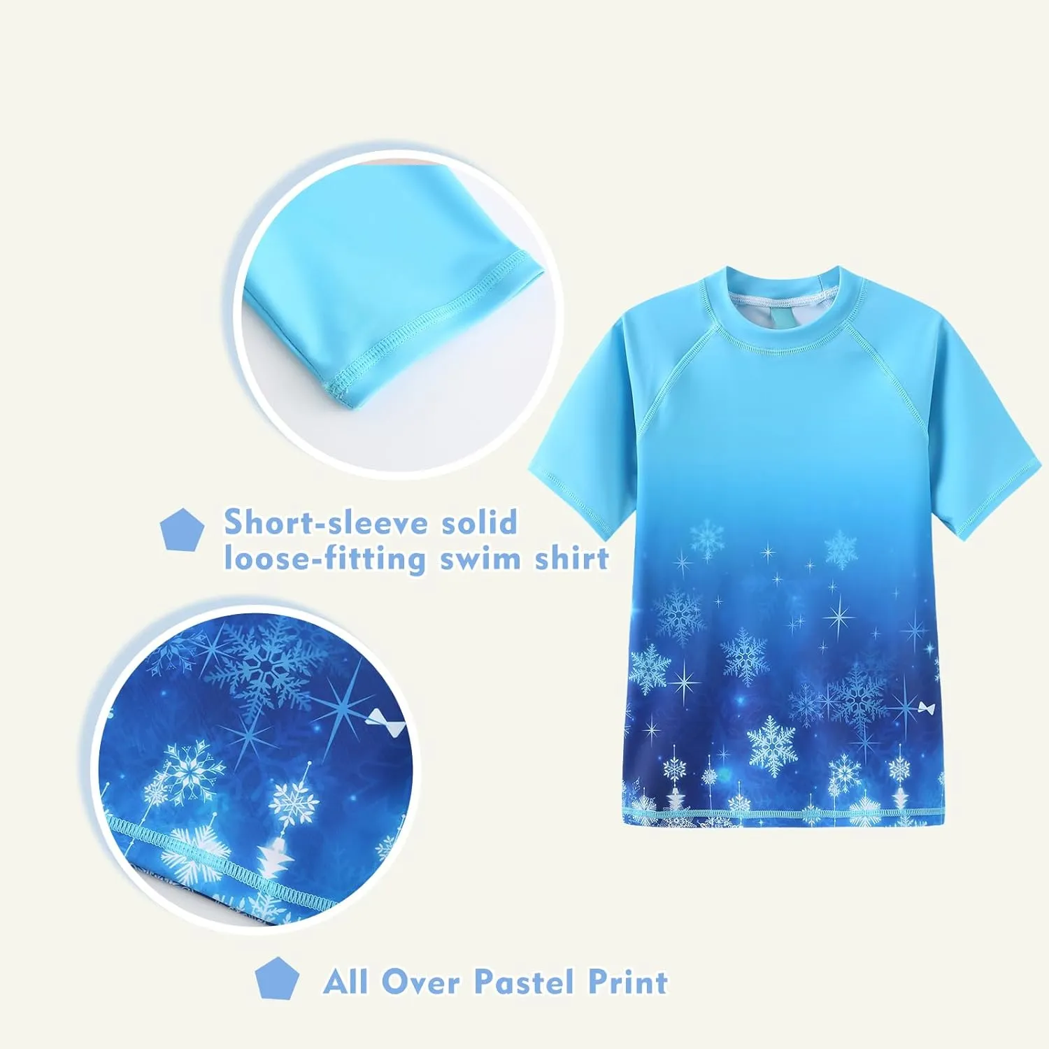 Girls Short Sleeve Rash Guard Swim Shirt for Girls Hawaiian Swimsuits UPF 50  Sun Protection Swim Top Bathing Suit 3-16 Years