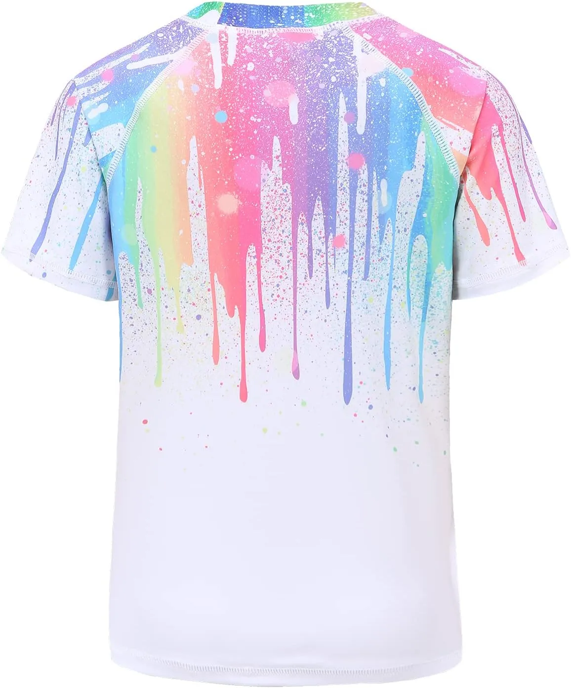 Girls Short Sleeve Rash Guard Swim Shirt for Girls Hawaiian Swimsuits UPF 50  Sun Protection Swim Top Bathing Suit 3-16 Years