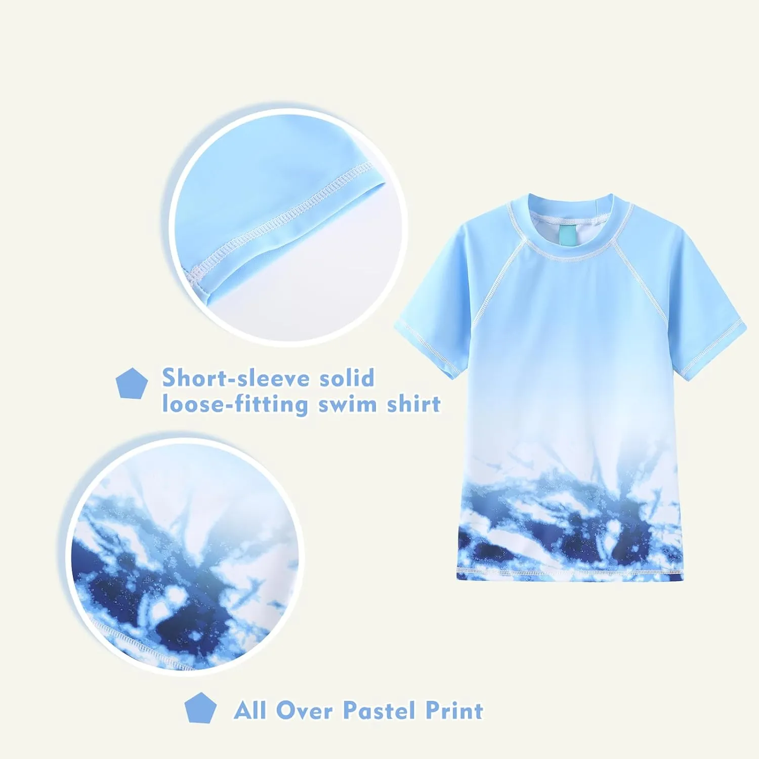 Girls Short Sleeve Rash Guard Swim Shirt for Girls Hawaiian Swimsuits UPF 50  Sun Protection Swim Top Bathing Suit 3-16 Years