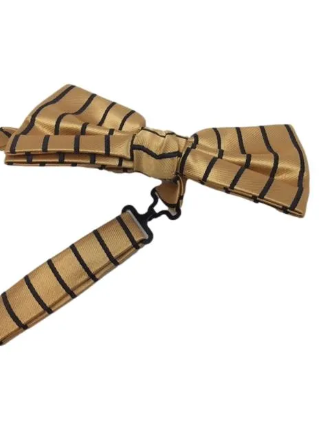 Gold & Black Striped Bowtie