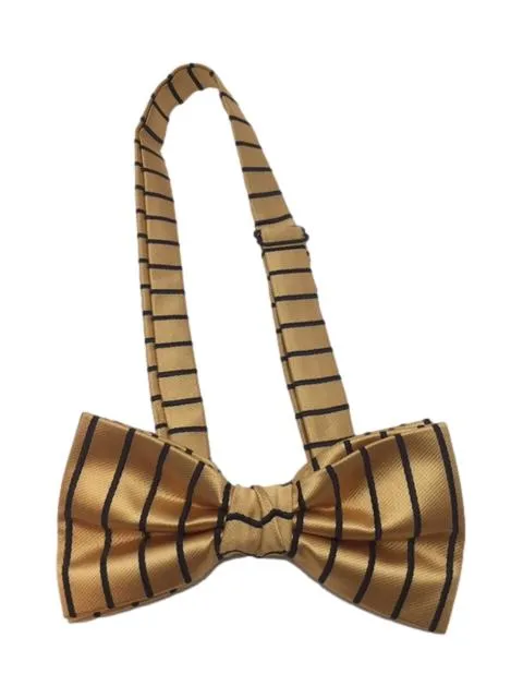 Gold & Black Striped Bowtie