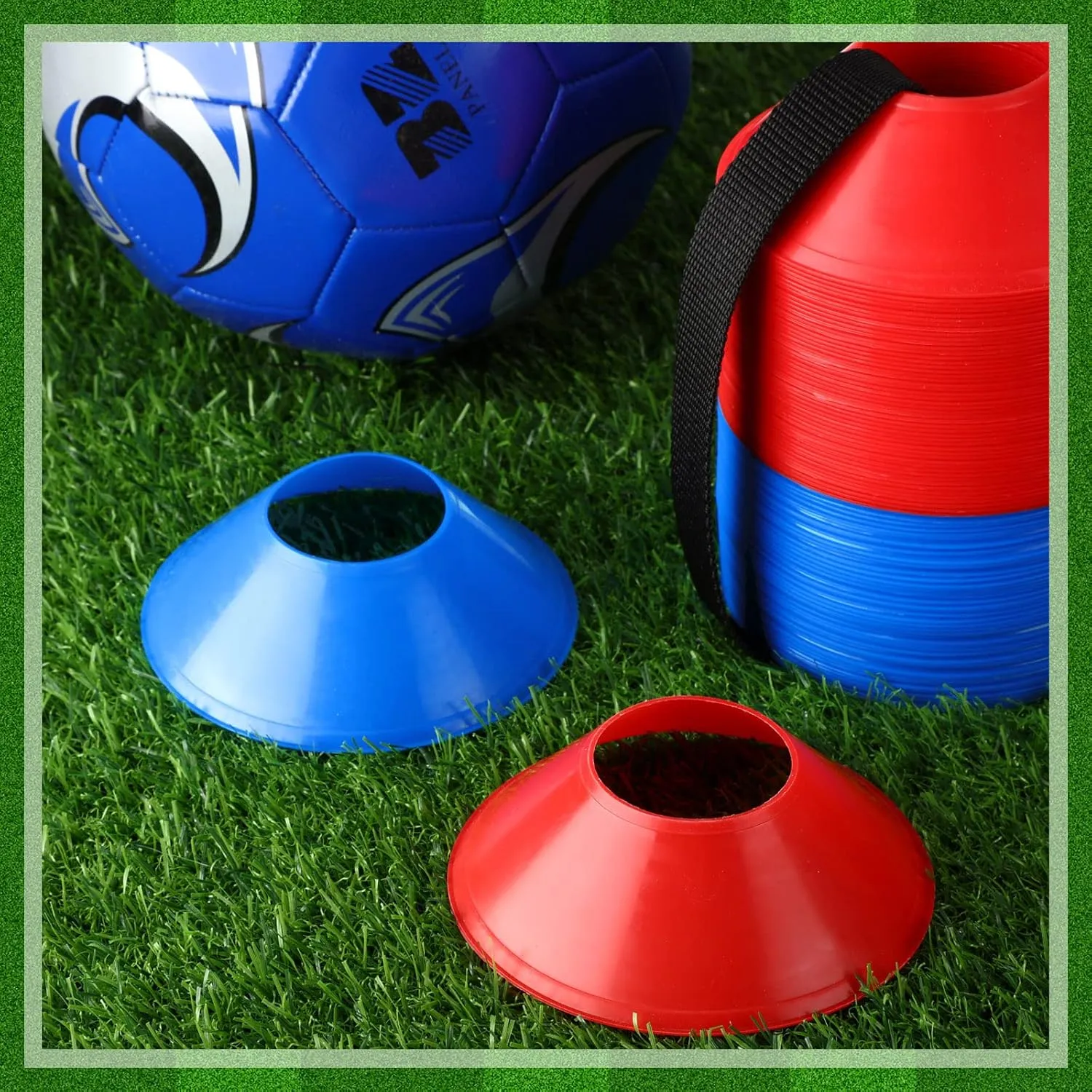 Hanaive 100 Pieces Mini Soccer Cones for Sport Drills 5 Inch Agility Disc Cones with Accessories for Kids Football Training
