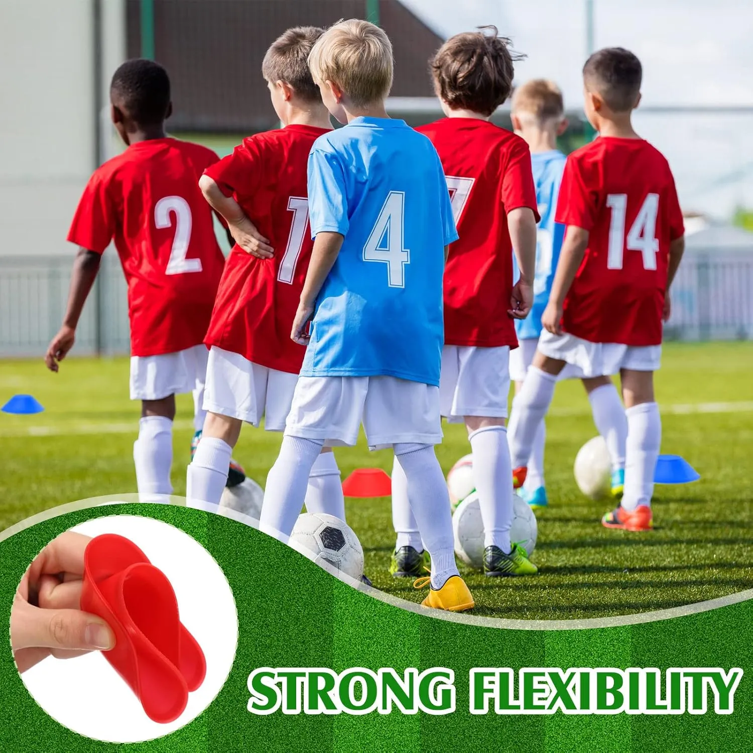 Hanaive 100 Pieces Mini Soccer Cones for Sport Drills 5 Inch Agility Disc Cones with Accessories for Kids Football Training