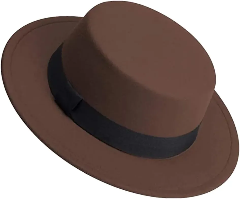 Hgvcfcv Fedoras Hats Women Winter Hat Women's Hat Flat Top Fedora Formal Men Caps Wedding Decorate Chapeau Femme