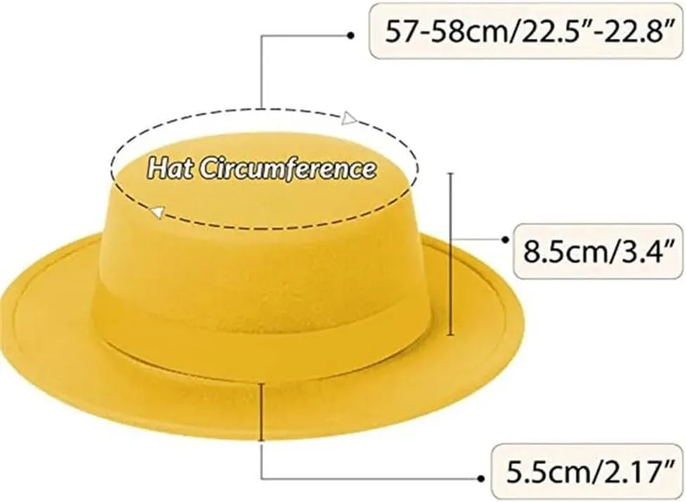 Hgvcfcv Fedoras Hats Women Winter Hat Women's Hat Flat Top Fedora Formal Men Caps Wedding Decorate Chapeau Femme