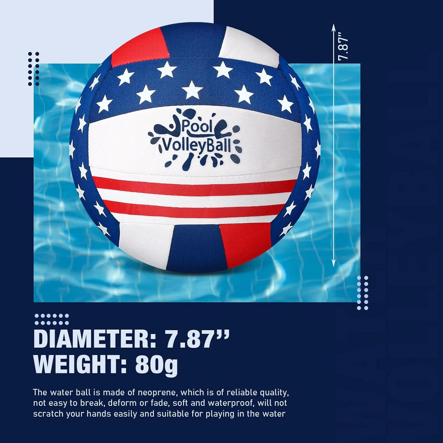 Honoson Pool Water Volleyball Size 5 Inflatable Waterproof Swimming Volleyball Soft Neoprene Water Balls with Pump for Outdoor Beach Pool Outdoor