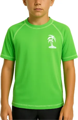 iXtreme Boys Rash Guard - UPF50  Short Sleeve Swim Shirts for Boys - Quick Dry Swimwear for Infant Toddler & Big Boy (12M-18)