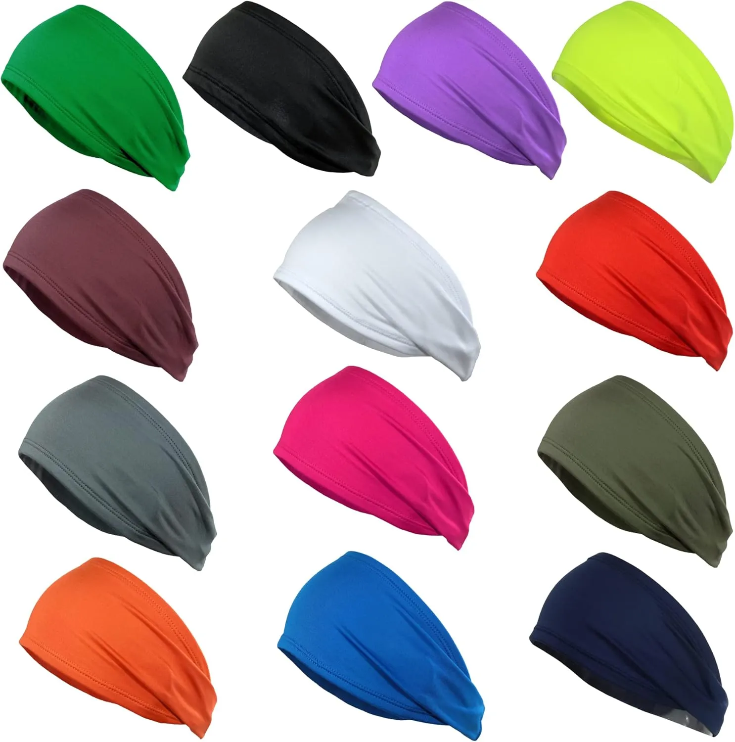 Kenz Laurenz Performance Headband Moisture Wicking Athletic Sports Head Band Wide Head Band Sweatband - Workout, Soccer, Softball, Basketball