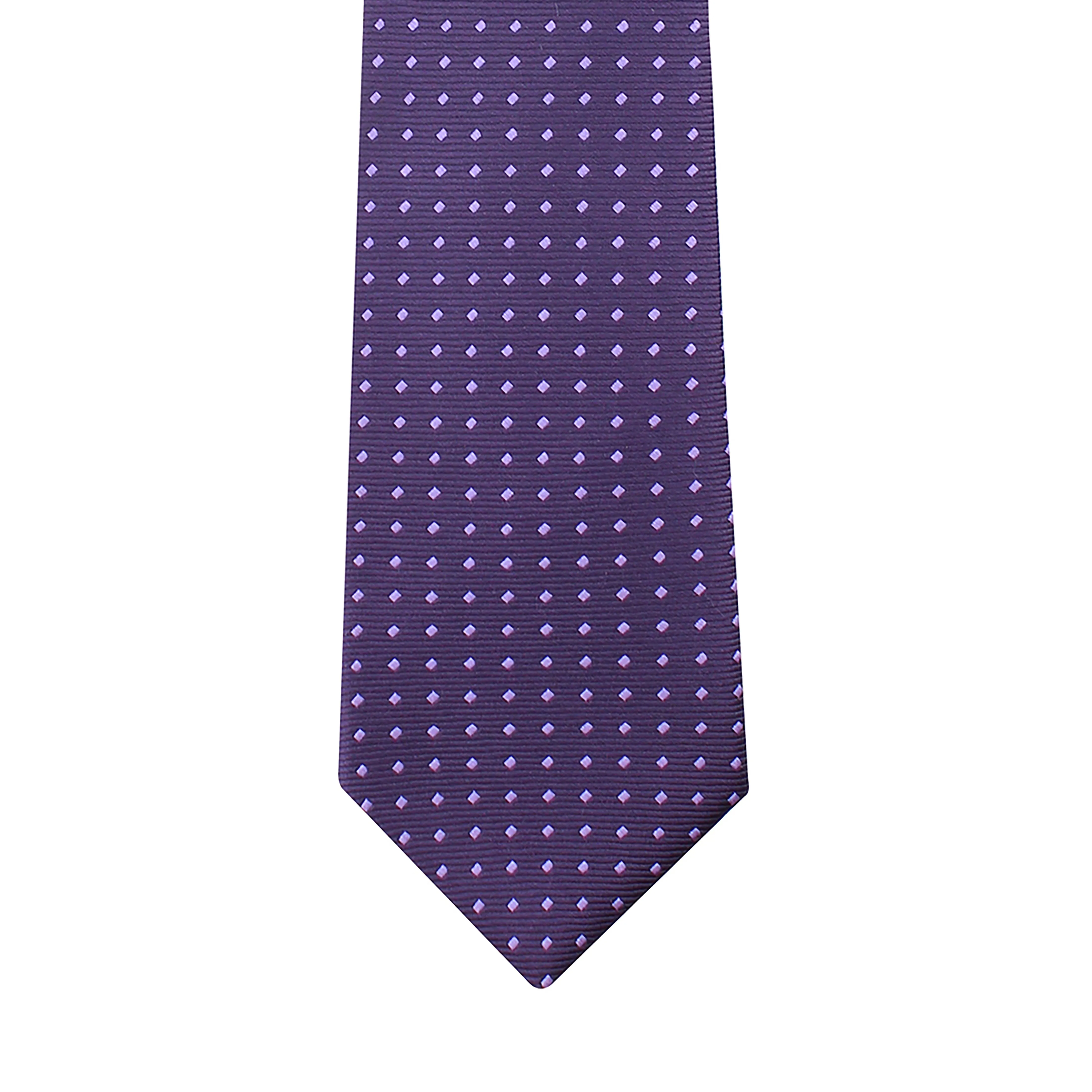 Kovove Purple Polka Dot Necktie and Pocket Square Gift Box