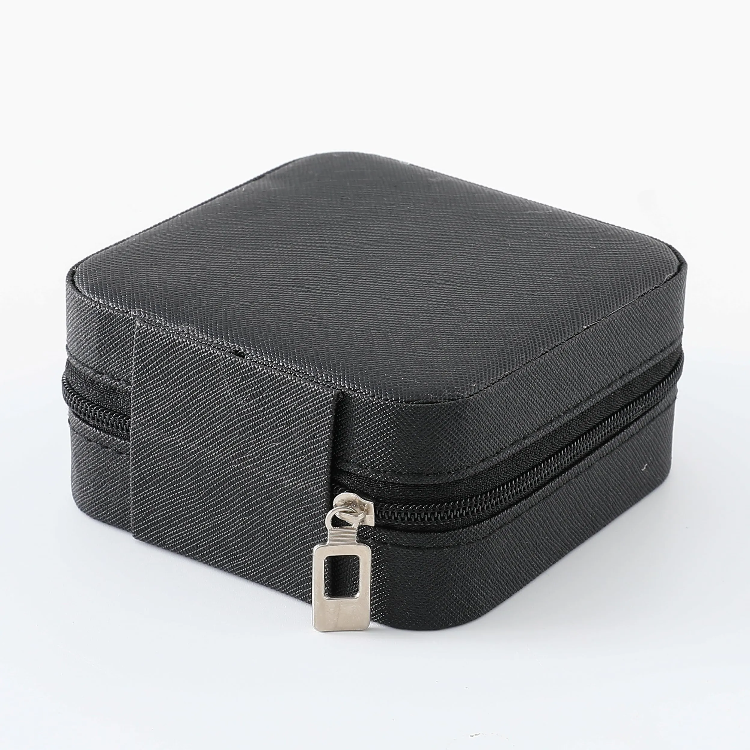 Kuber Industries Pack of 1 Mini Jewelry Box | Travel Jewellery Organizer Storage Box | Portable Case for Rings Earrings | Portable Jewelry Organizer | Proposal Gifts for Women Girl |YXX-023BK | Black