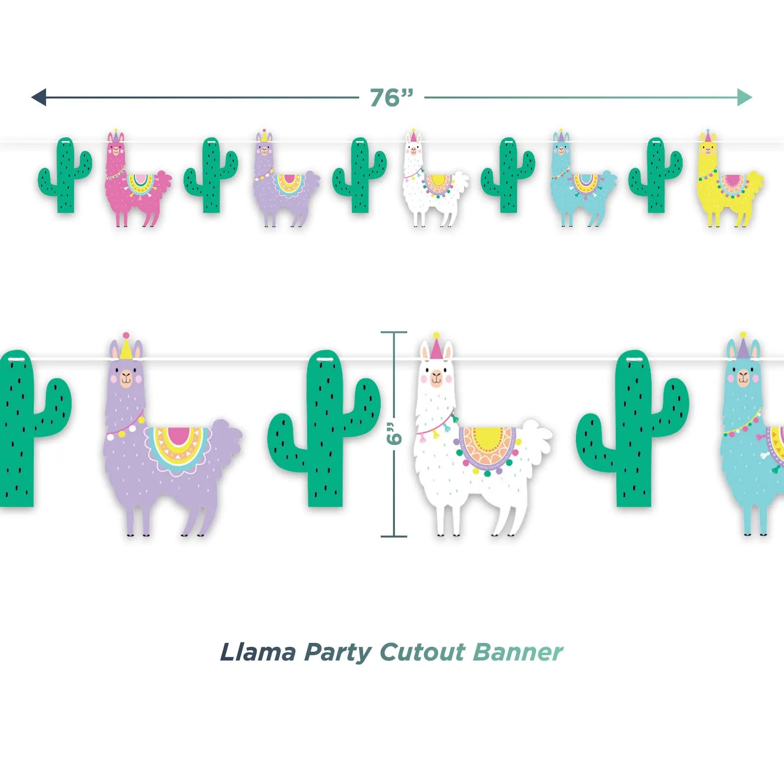 Llama Party Supplies - Llama Fiesta and Cactus Paper Dessert Plates, Napkins, Forks, Cups, Table Cover, and Banner Set (Serves 16)